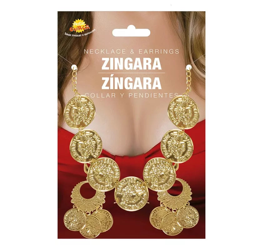 Translation missing: fr.Collar Y Pendientes con monedas de Zíngara