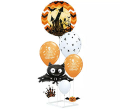 Ballons Colonne Blanc et Orange 9 Pièces