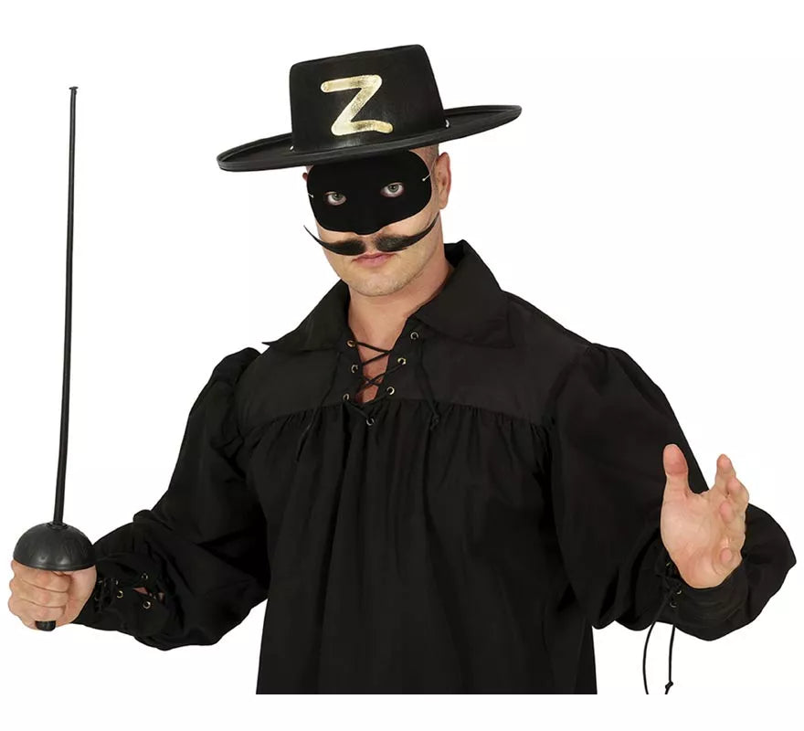 Translation missing: fr.Conjunto antifaz y florete 63 cm. de heroe enmascarado