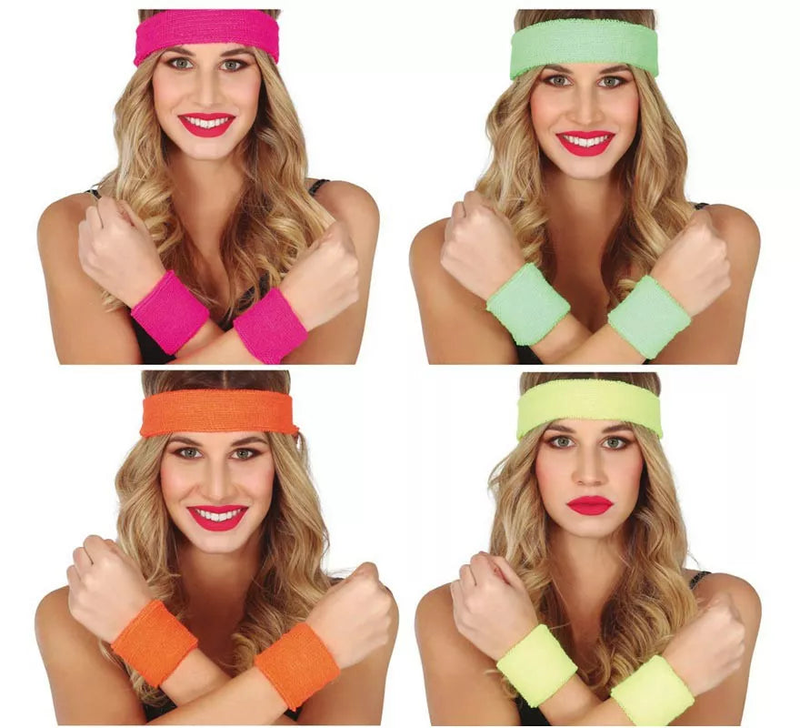 Translation missing: fr.Conjunto de 2 Muñequeras y Cinta en varios colores para mujer