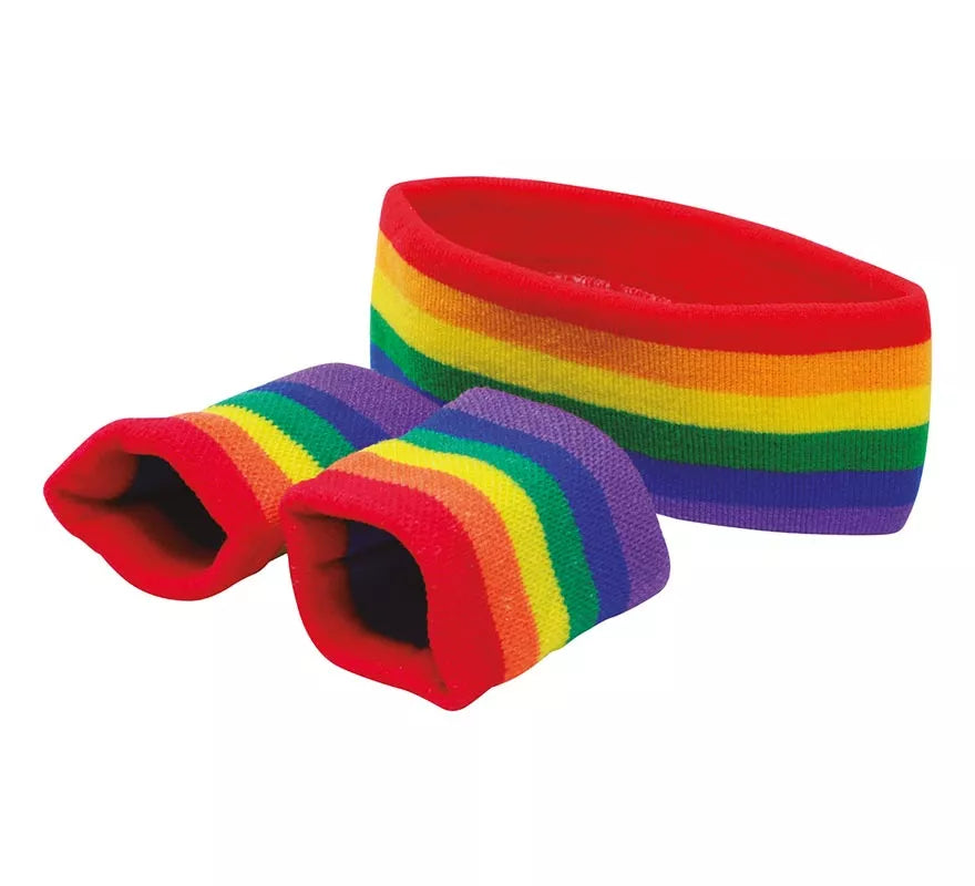 Translation missing: fr.Conjunto de 2 Muñequeras y Cinta Multicolor