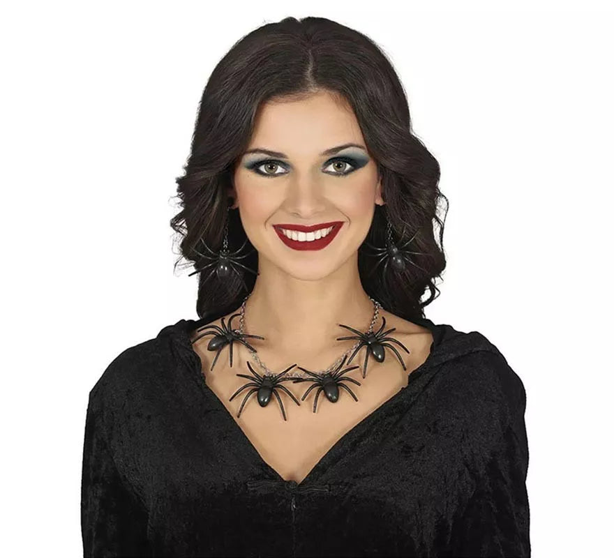 Translation missing: fr.Conjunto de Collar y Pendientes de Arañas negras