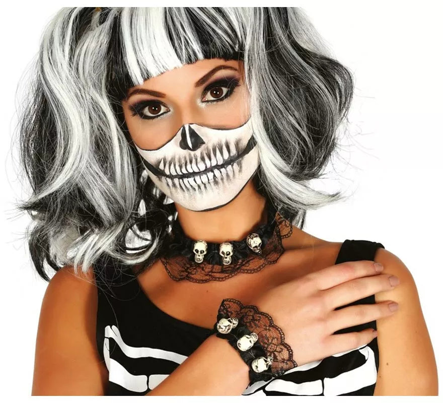 Conjunto de gargantilla y pulsera de Calaveras
