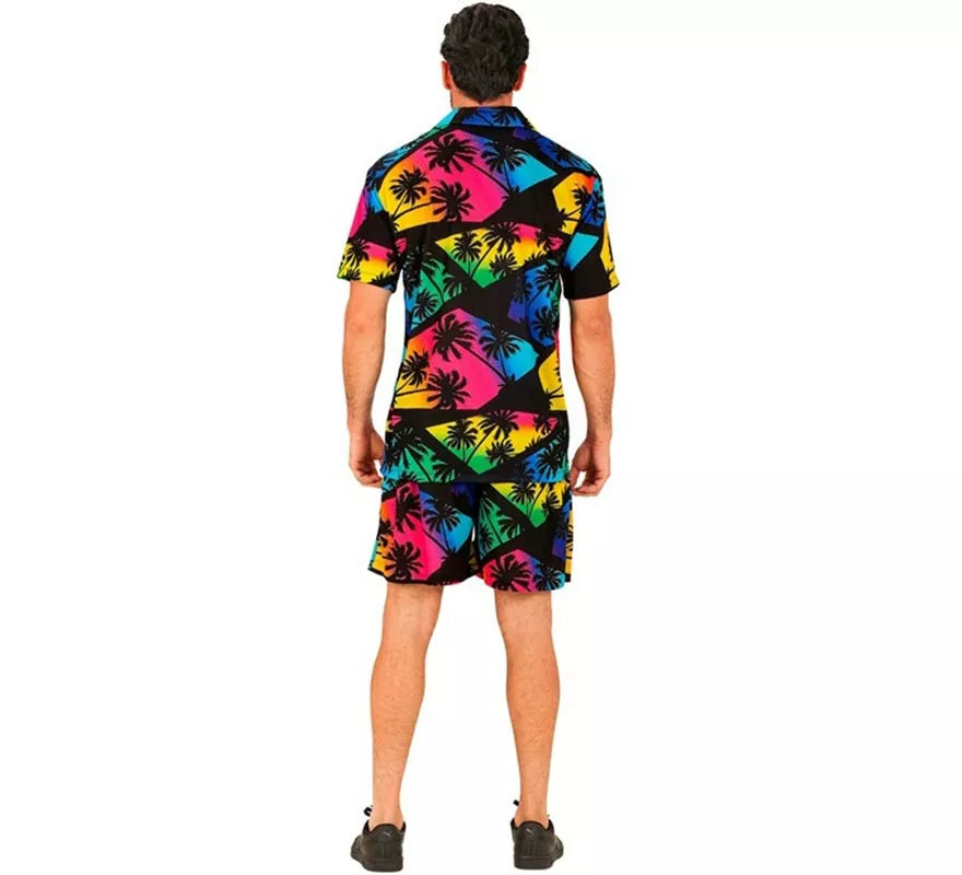Translation missing: fr.Conjunto de Verano con Estampado de Palmeras: Camisa y Shorts para hombre