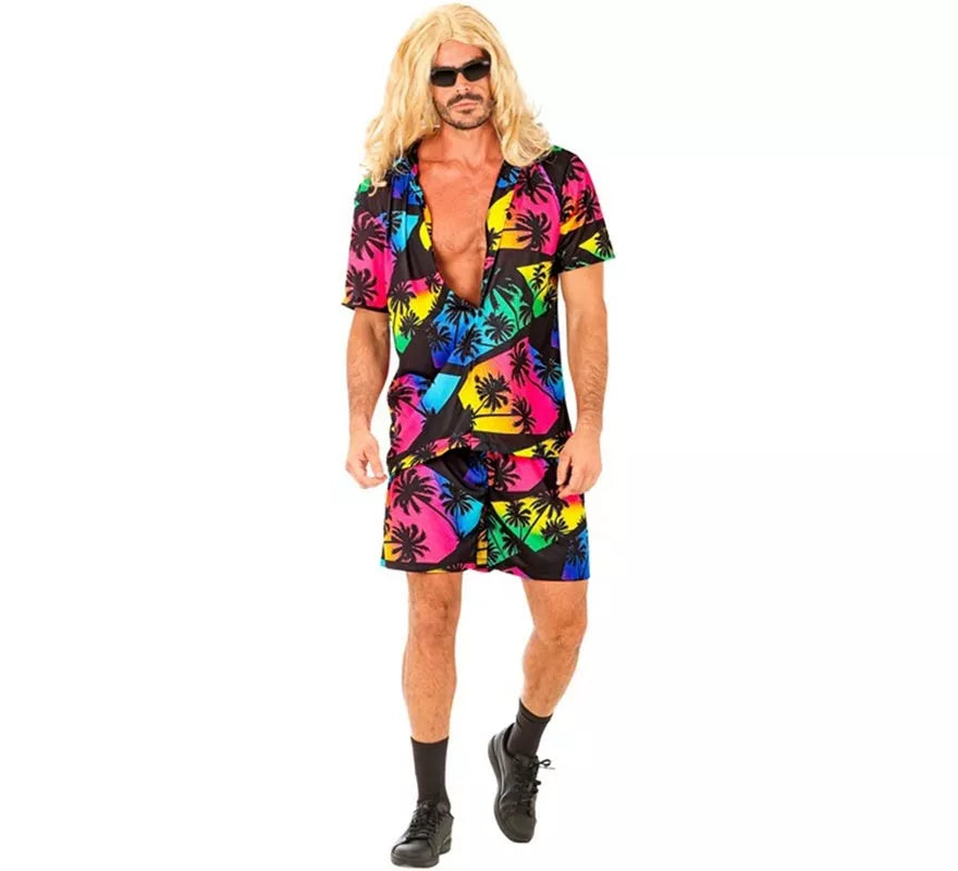 Translation missing: fr.Conjunto de Verano con Estampado de Palmeras: Camisa y Shorts para hombre