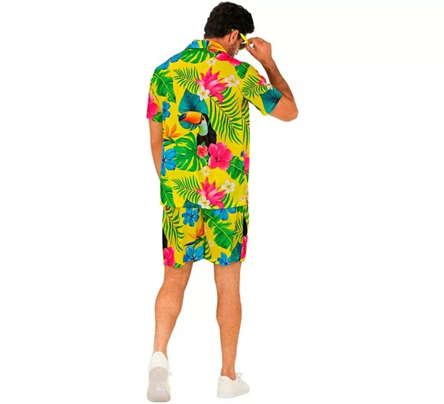 Translation missing: fr.Conjunto de Verano con Estampado de Tucán: Camisa y Shorts para hombre
