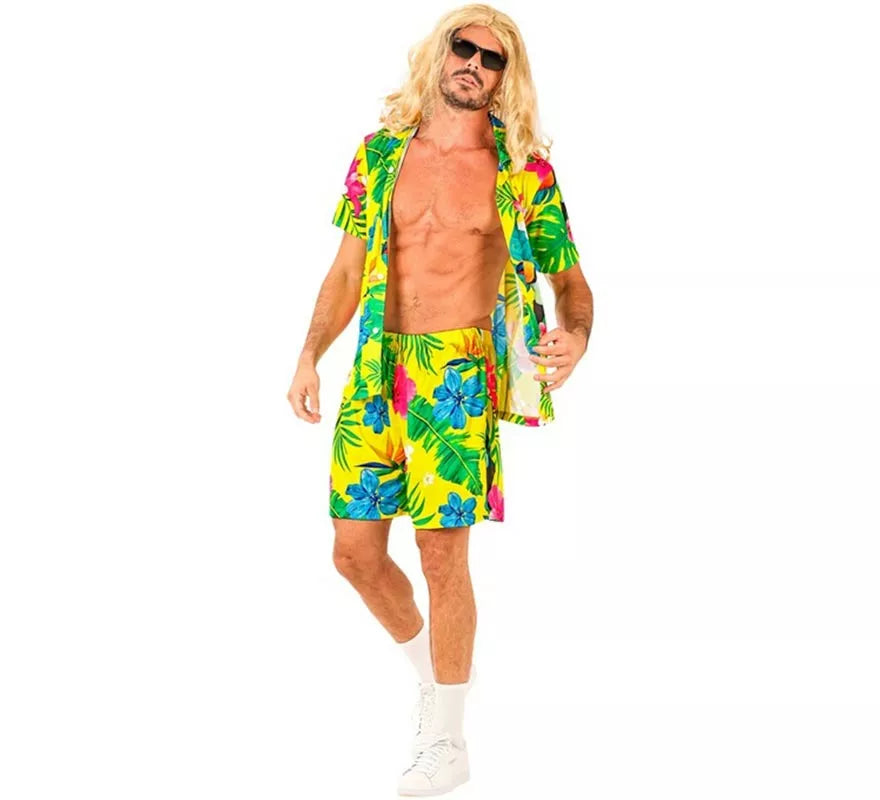 Translation missing: fr.Conjunto de Verano con Estampado de Tucán: Camisa y Shorts para hombre