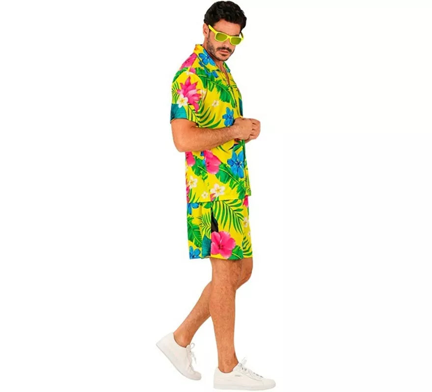 Translation missing: fr.Conjunto de Verano con Estampado de Tucán: Camisa y Shorts para hombre