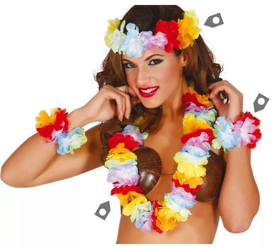 Translation missing: fr.Conjunto Hawaiano de cinta, collar y muñequeras