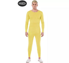 Ensemble 2 pièces Spandex Justaucorps de couleur Jaune pour homme
