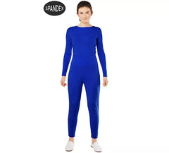 Ensemble 2 pièces Spandex Justaucorps de couleur Bleu pour femme