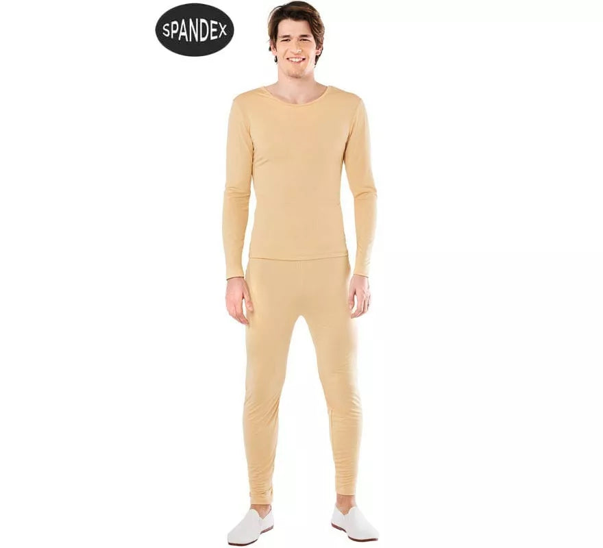 Translation missing: fr.Conjunto Maillot Spandex en 2 piezas color Beige para hombre