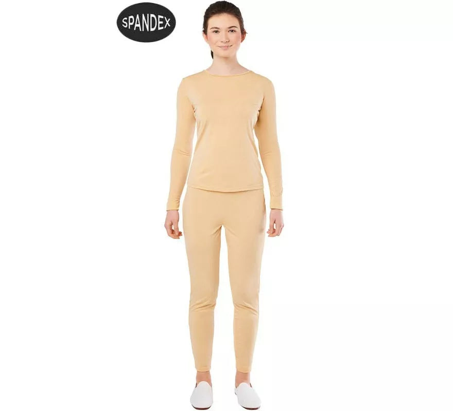 Translation missing: fr.Conjunto Maillot Spandex en 2 piezas color Beige para mujer