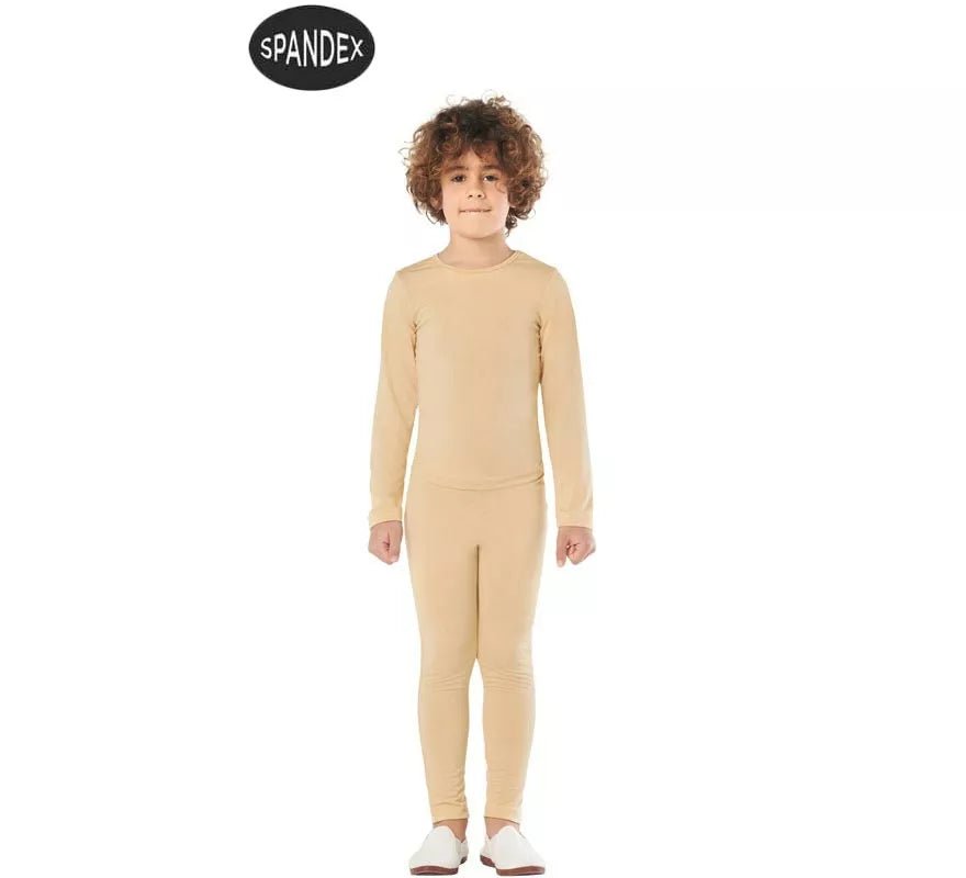 Translation missing: fr.Conjunto Maillot Spandex en 2 piezas color beige para niños