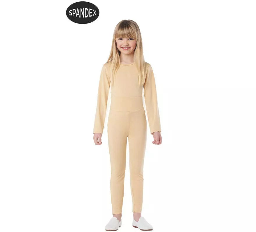 Translation missing: fr.Conjunto Maillot Spandex en 2 piezas color beige para niños