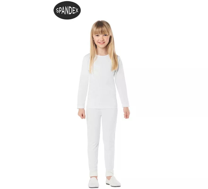 Translation missing: fr.Conjunto Maillot Spandex en 2 piezas color Blanco para niños