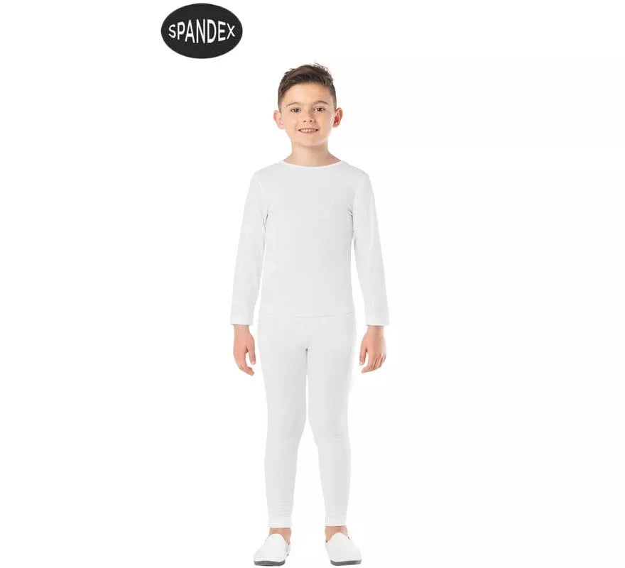 Translation missing: fr.Conjunto Maillot Spandex en 2 piezas color Blanco para niños