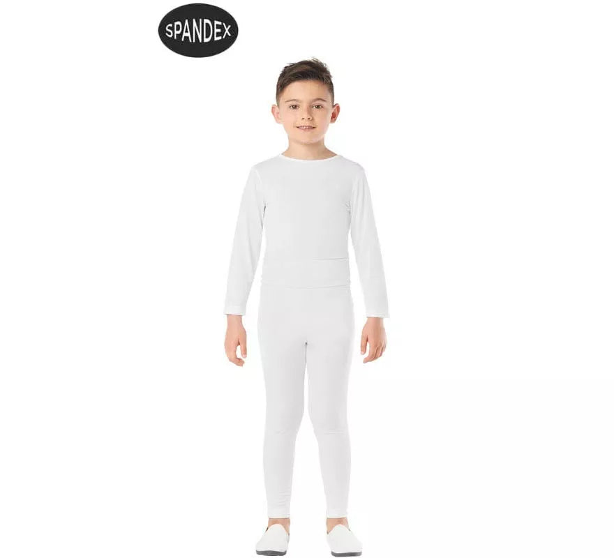 Translation missing: fr.Conjunto Maillot Spandex en 2 piezas color Blanco para niños