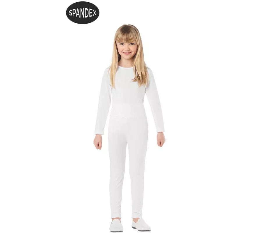Translation missing: fr.Conjunto Maillot Spandex en 2 piezas color Blanco para niños
