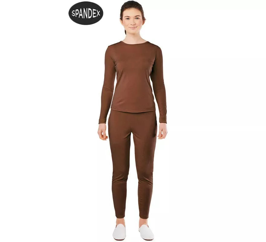 Translation missing: fr.Conjunto Maillot Spandex en 2 piezas color Marron para mujer