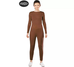 Ensemble justaucorps Spandex 2 pièces marron pour femme