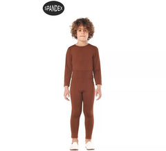 Ensemble justaucorps Spandex 2 pièces marron pour enfant