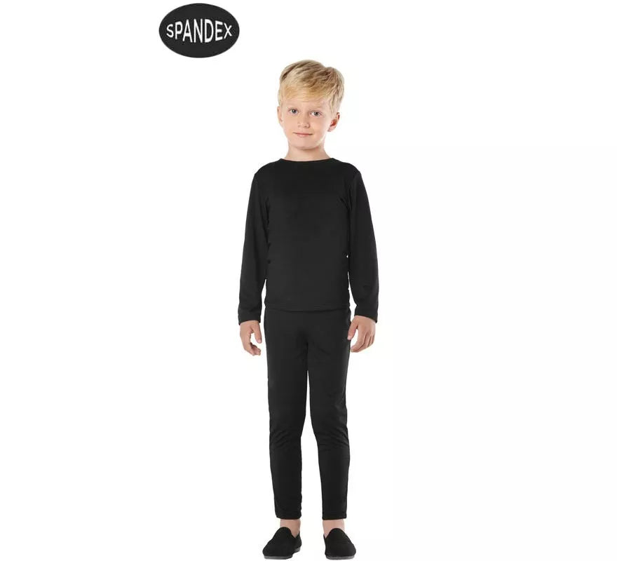 Translation missing: fr.Conjunto Maillot Spandex en 2 piezas color Negro para niños