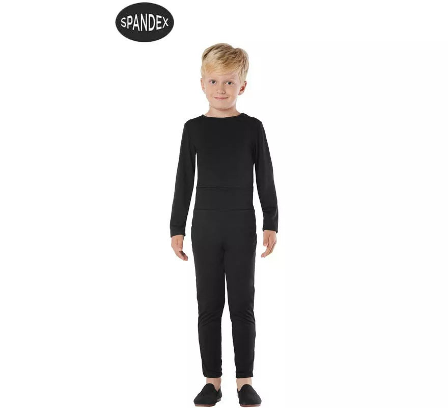 Translation missing: fr.Conjunto Maillot Spandex en 2 piezas color Negro para niños