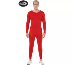 Ensemble justaucorps Spandex 2 pièces rouge pour homme