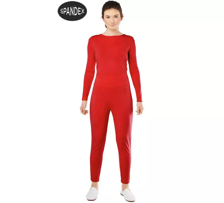 Translation missing: fr.Conjunto Maillot Spandex en 2 piezas color Rojo para mujer