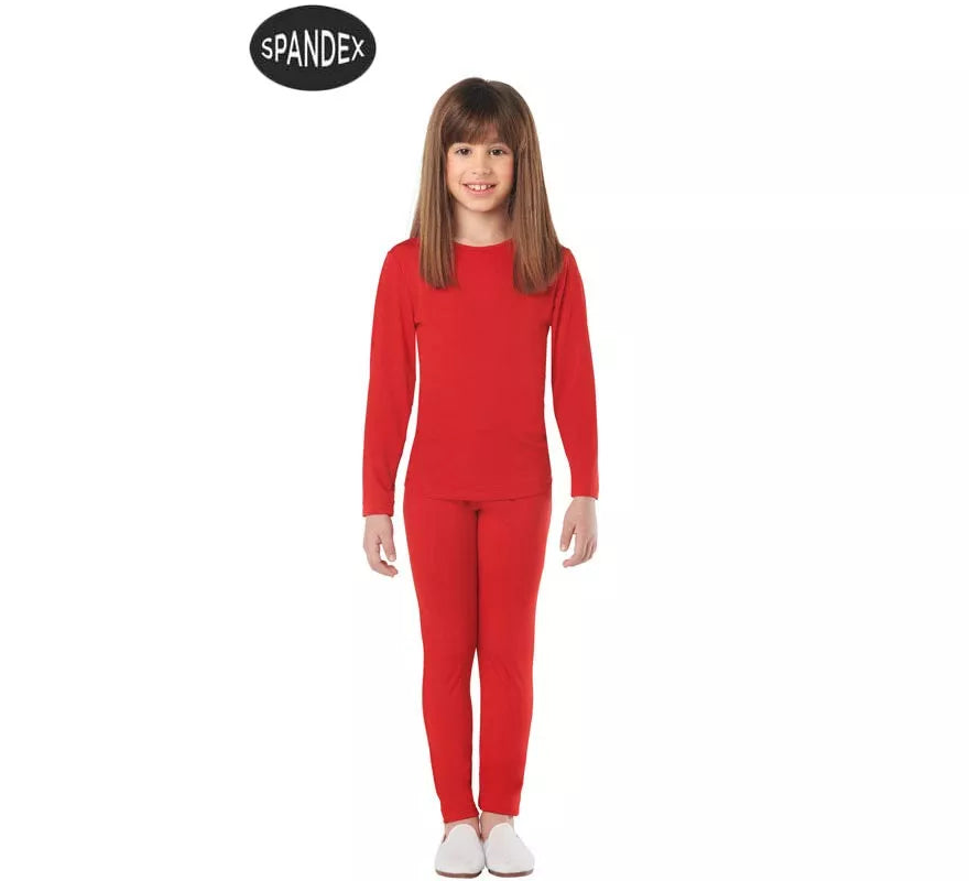 Translation missing: fr.Conjunto Maillot Spandex en 2 piezas color Rojo para niños