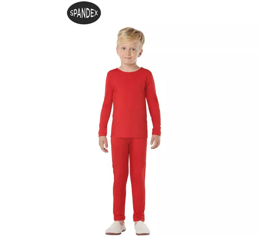 Translation missing: fr.Conjunto Maillot Spandex en 2 piezas color Rojo para niños