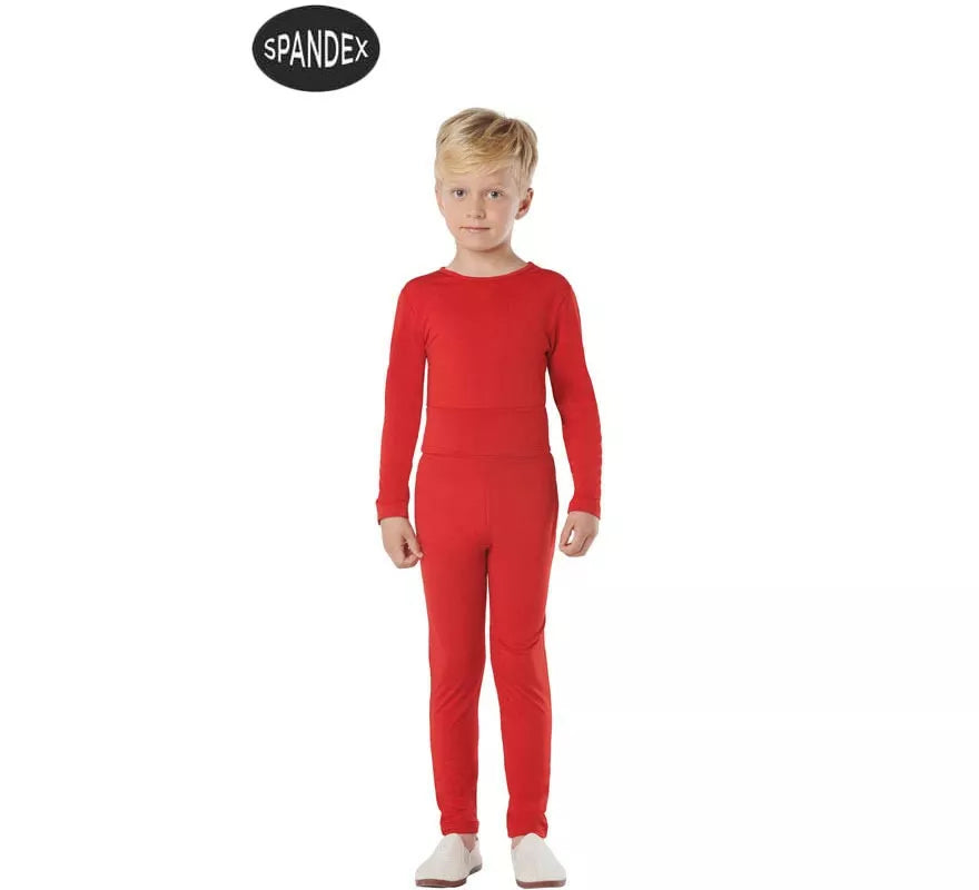 Translation missing: fr.Conjunto Maillot Spandex en 2 piezas color Rojo para niños