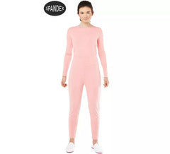 Ensemble justaucorps 2 pièces Spandex rose pour femme