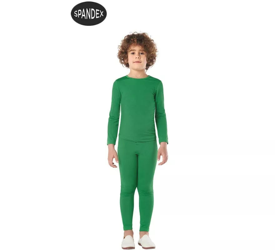 Translation missing: fr.Conjunto Maillot Spandex en 2 piezas color Verde para niños