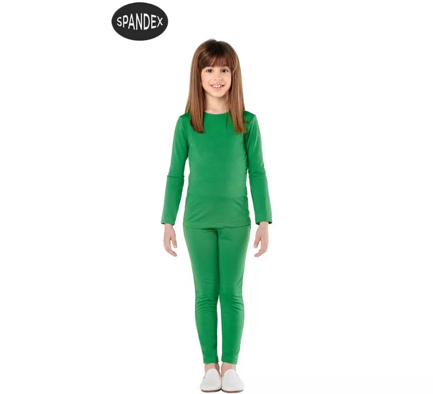 Translation missing: fr.Conjunto Maillot Spandex en 2 piezas color Verde para niños