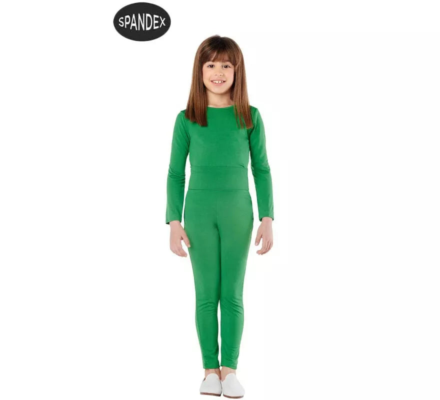 Translation missing: fr.Conjunto Maillot Spandex en 2 piezas color Verde para niños