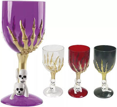 Verre à Pied de Tête de Mort 18 cm en 4 couleurs variés