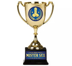 Coupe Mister Sex dorée et bleue 18 cm