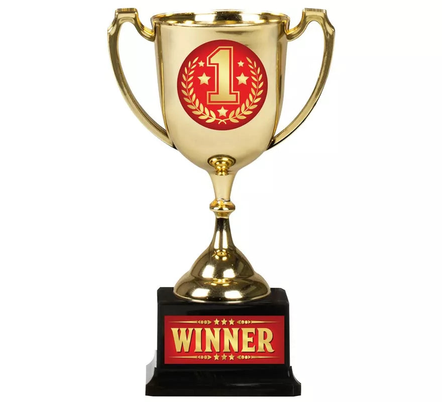Copa Winner dorado y rojo 18 cm