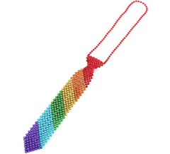 Cravate arc-en-ciel perlée