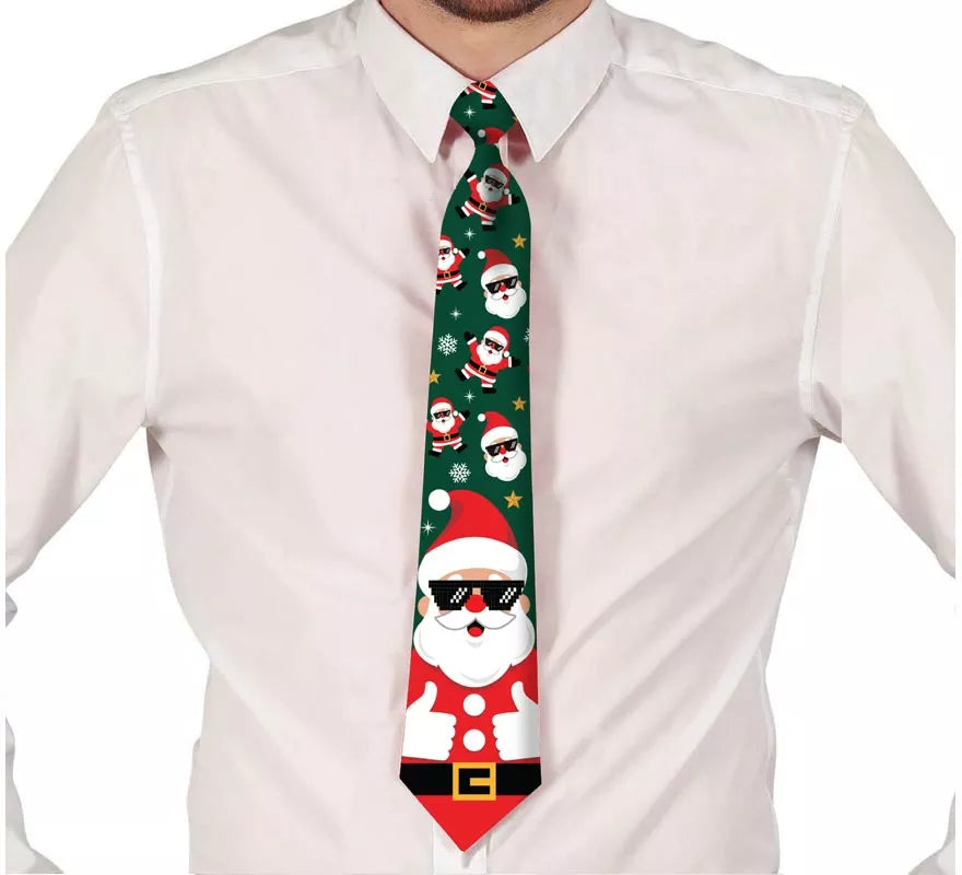 Corbata Estampada de Papá Noel de 45 cm