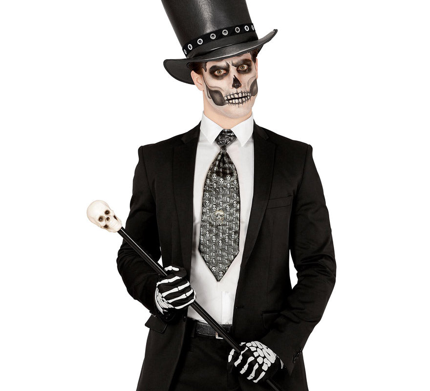 Translation missing: fr.Corbata Halloween de Calavera Metalizada