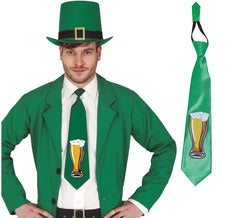 Cravate verte à imprimé St. Patrick's Beer