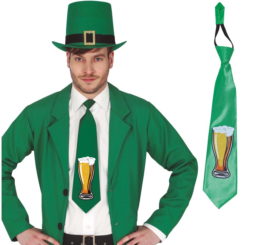 Translation missing: fr.Corbata Verde con estampado de Cerveza de San Patricio