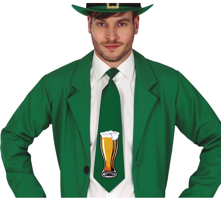 Translation missing: fr.Corbata Verde con estampado de Cerveza de San Patricio