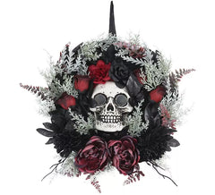 Couronne de crâne d'Halloween avec lumière et son