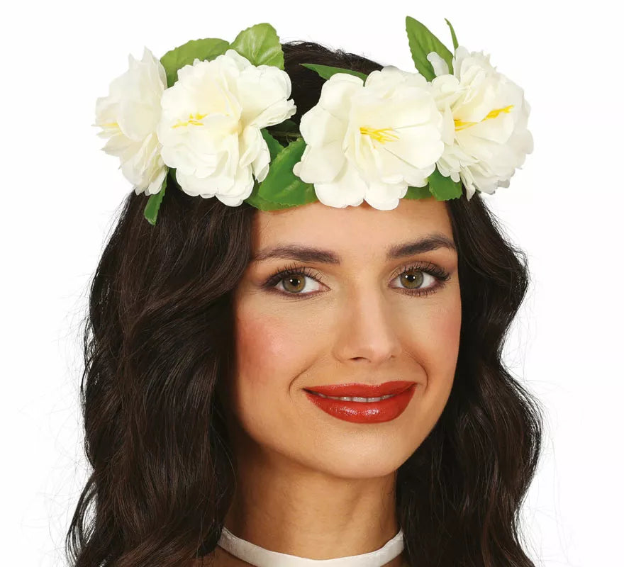 Corona de Flores blancas de 20 cm