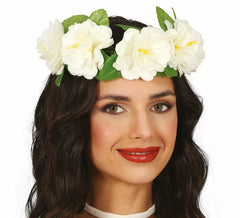 Couronne de fleurs blanches de 20 cm