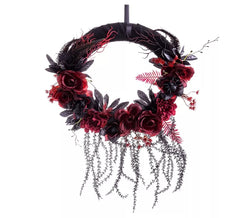 Couronne de Fleurs rouges de 60x40x8 cm